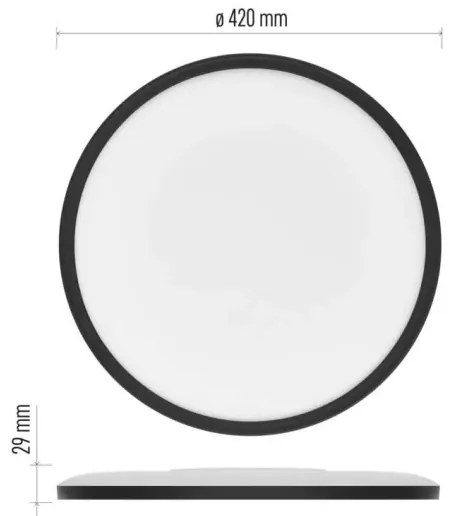 LED Mennyezeti lámpa FLORI LED/22W/230V 4000K fekete átm. 42 cm