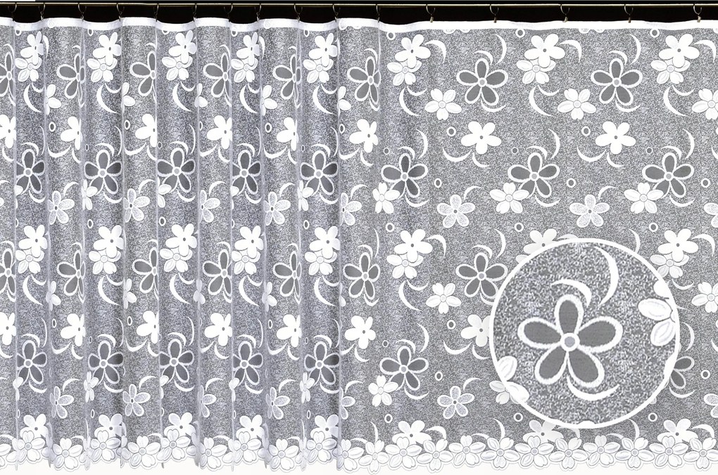Mg Függöny jacquard 2859 Fehér 240X140 K szalaggal