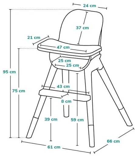 Lionelo - Gyermek etetőszék 2 az 1-ben MONA Black Onyx
