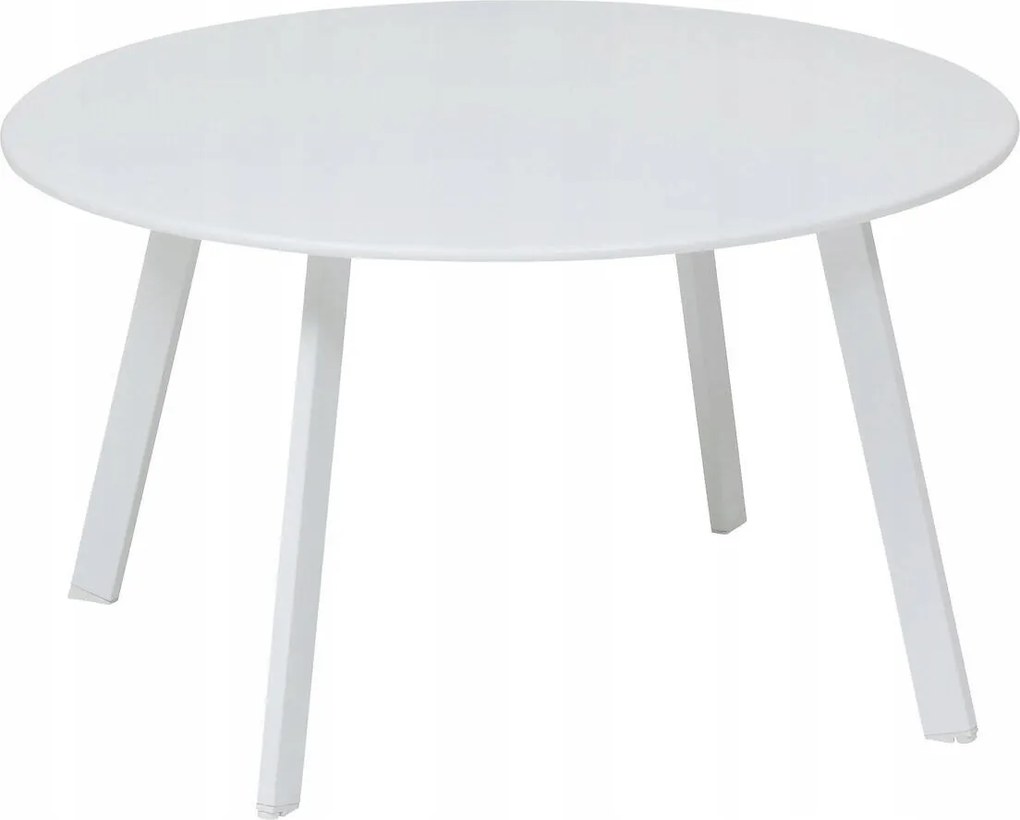 Kerti Asztal Fém Ø 70 CM Fehér 70X70X40 CM
