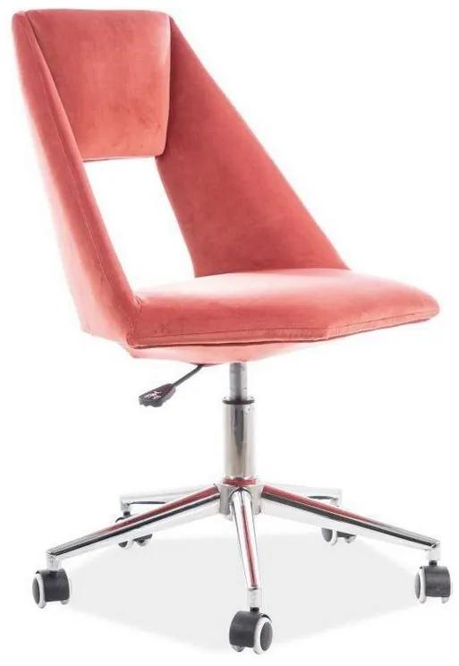 BIURAS VELVET gyerek szék, 54x84-94x46, rózsaszín