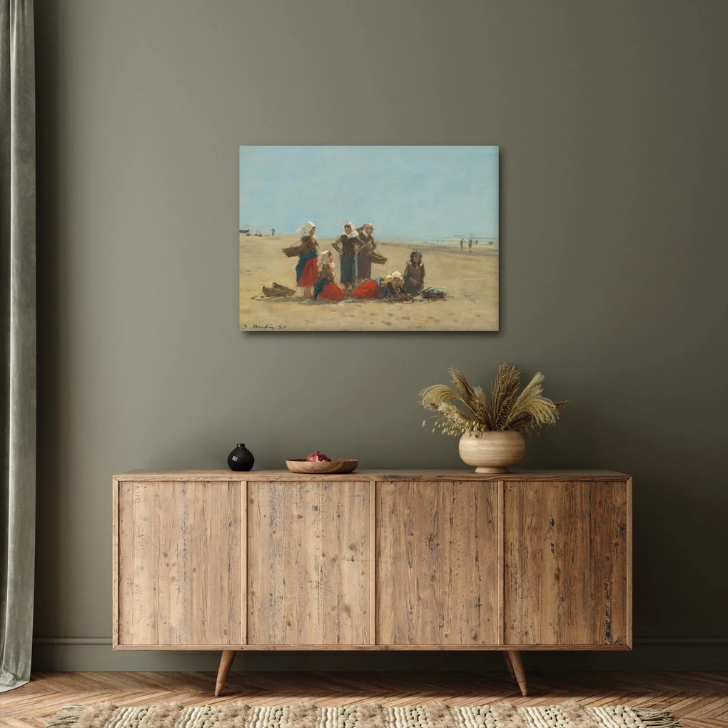Kép - Eugène Boudin, Women on the Beach at Berck, reprodukciók (70x50 cm)