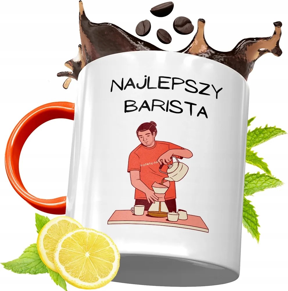 Narancssárga Bögre Baristáknak Ajándék fényképes nyomtatással