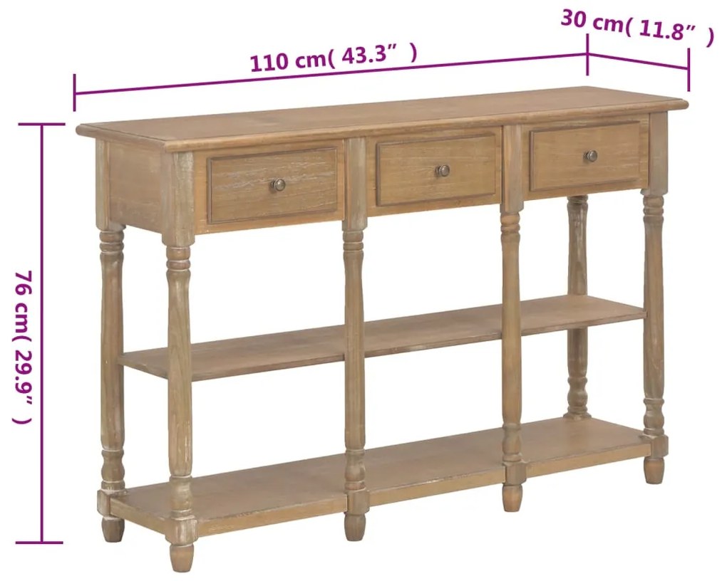 szerelt fa tálalóasztal 110 x 30 x 76 cm