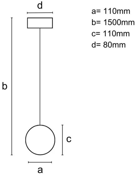 Csillár kábelen 1xGU10/10W/230V, átm. 11 cm, tömör kőris