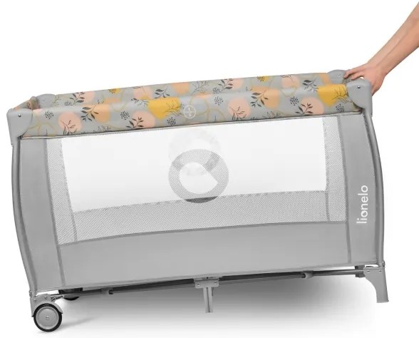 Lionelo - Utazóágy STEFI PLUS rózsaszín-sárga