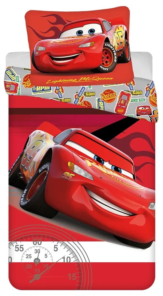 Piros egyszemélyes pamut gyerek ágyneműhuzat 140x200 cm Cars "Legend" – Jerry Fabrics