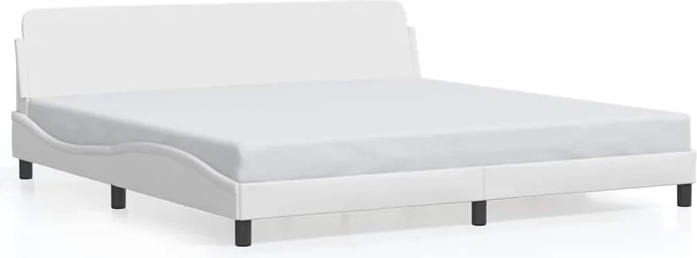 vidaXL fehér műbőr ágykeret Dover 200x200 cm