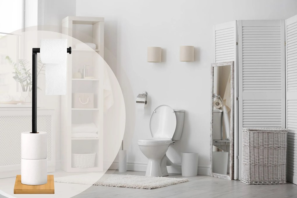 Álló WC papír tartó Black 322745