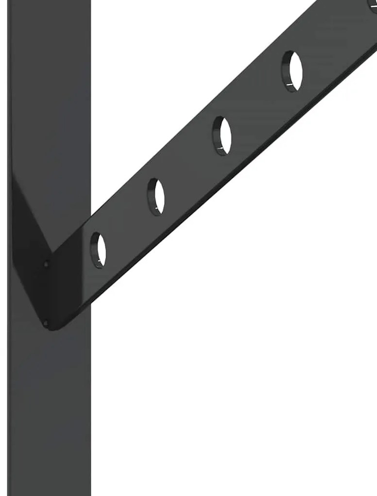4 db fekete rozsdamentes acél polctartó 30x2,5x15,5 cm