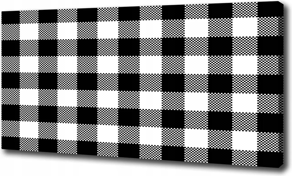 Vászonkép Fekete-fehér kockás 100x70 cm