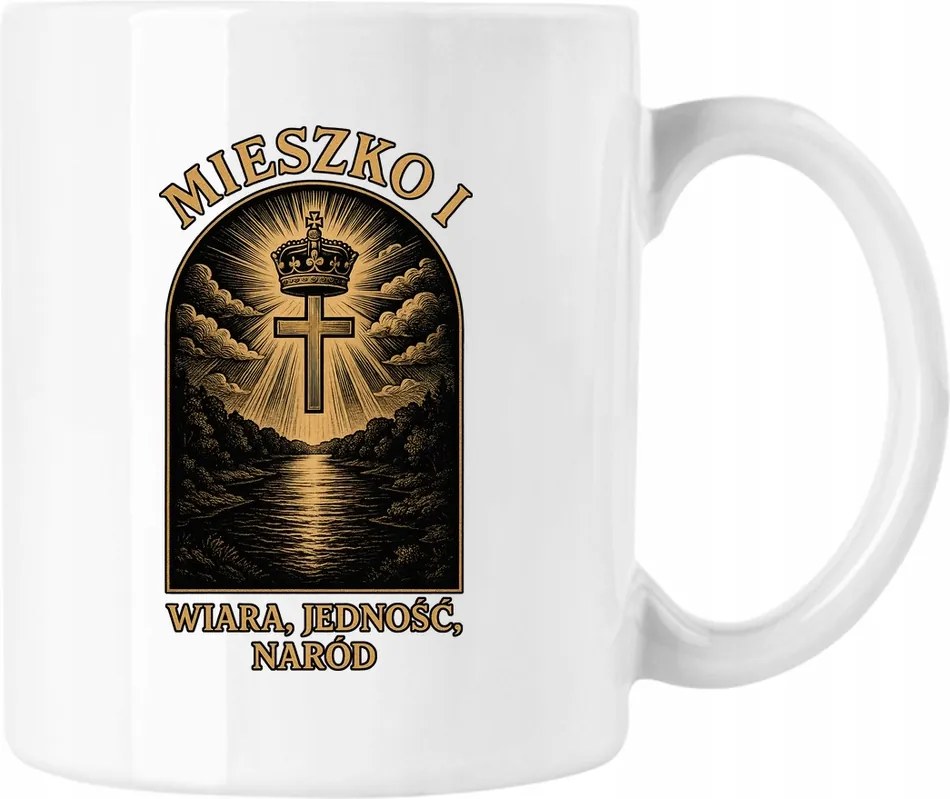 Bögre Mieszko keresztelő lengyel 1 Fehér 330ml