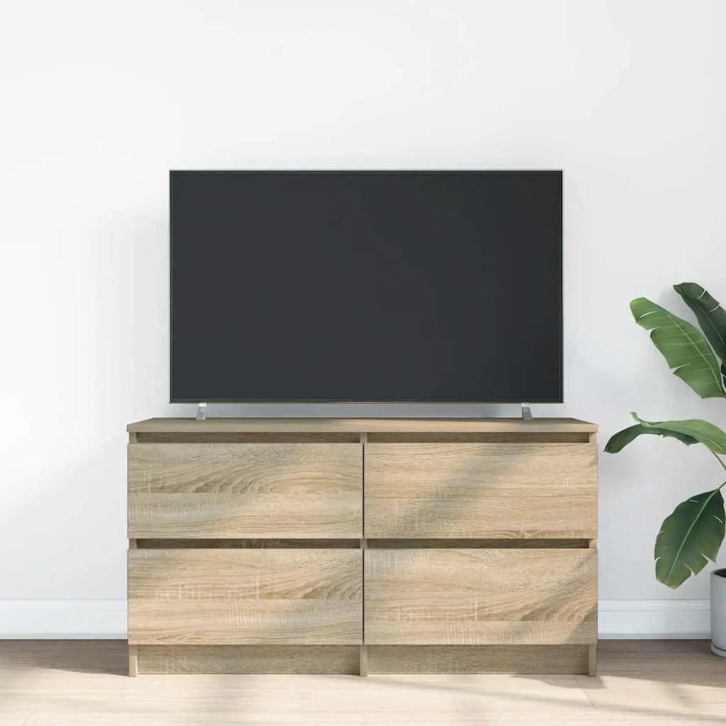 sonoma tölgy színű szerelt fa TV-szekrény 100x35x54 cm