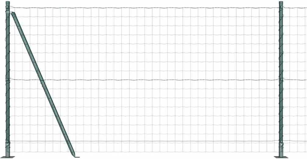 vidaXL Kerítés oszlopokkal Zöld 1,2 x 10 m Acél