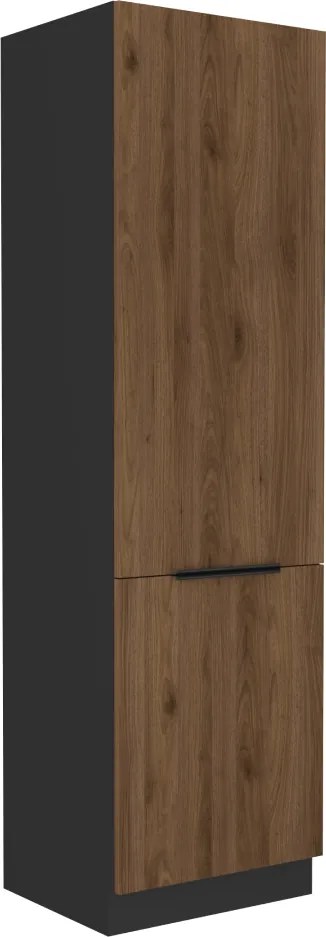 Magas szekrény, okapi dió/fekete, MENZO 60 DK-210 2F