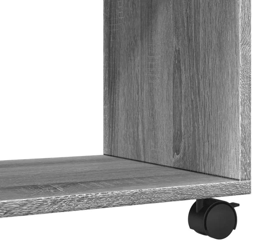 szürke sonoma színű szerelt fa görgős szekrény 72x33x42,5 cm