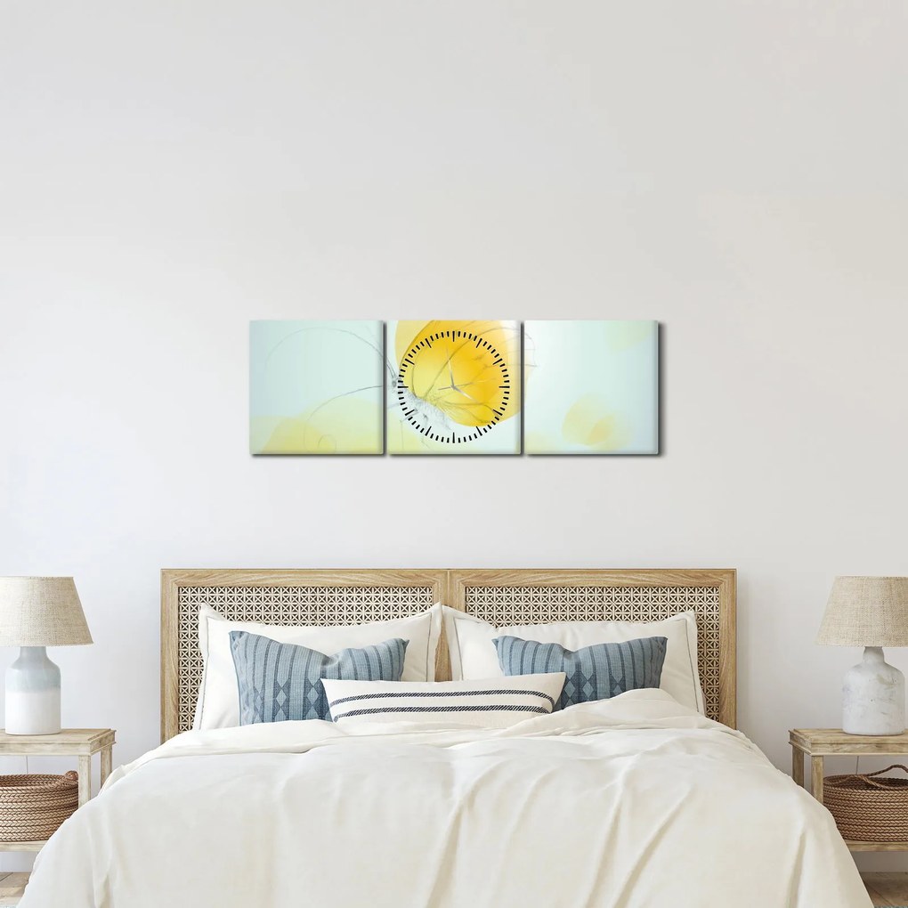 Kép - Sárga pillangó (órával) (90x30 cm)