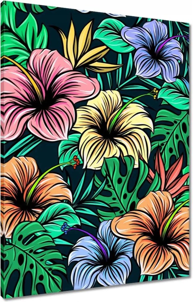 Vászonkép 60x80 Monstera Zöld levél