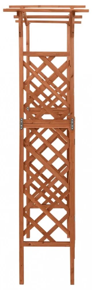 tömör fenyőfa pergola kapuval 116 x 40 x 204 cm