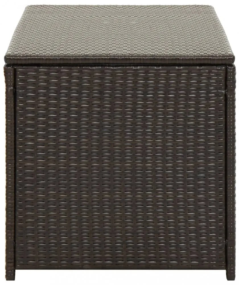 barna polyrattan kerti tárolóláda 100 x 50 x 50 cm