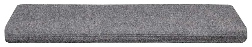 30 db öntapadós lépcsőszőnyeg, világosszürke, téglalap alakú széllel, 65 x 21 x 4 cm