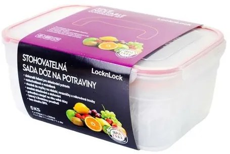LOCKnLOCK Élelmiszer tároló edény szett Locktéglalap, 5 db