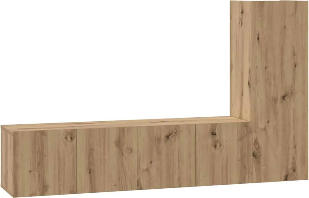 vidaXL TV szekrény garnitúra 3 pcs Artisan tölgy Faanyag
