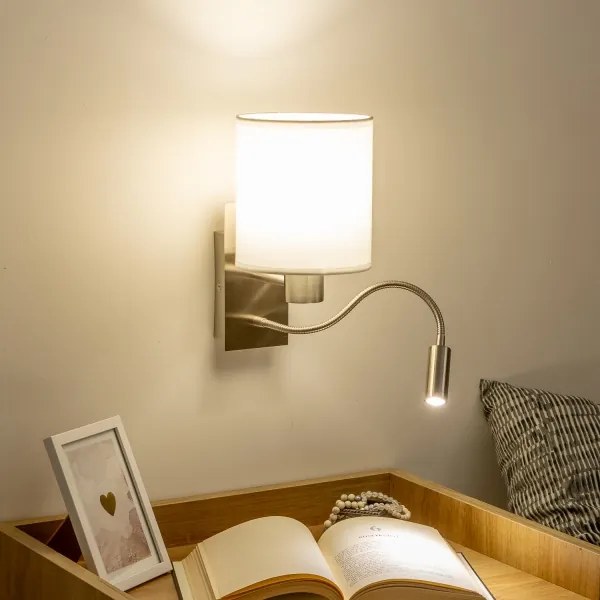 Brilagi - LED Fali lámpa NUBILA 1xE27/25W/230V + LED/3W króm/fehér