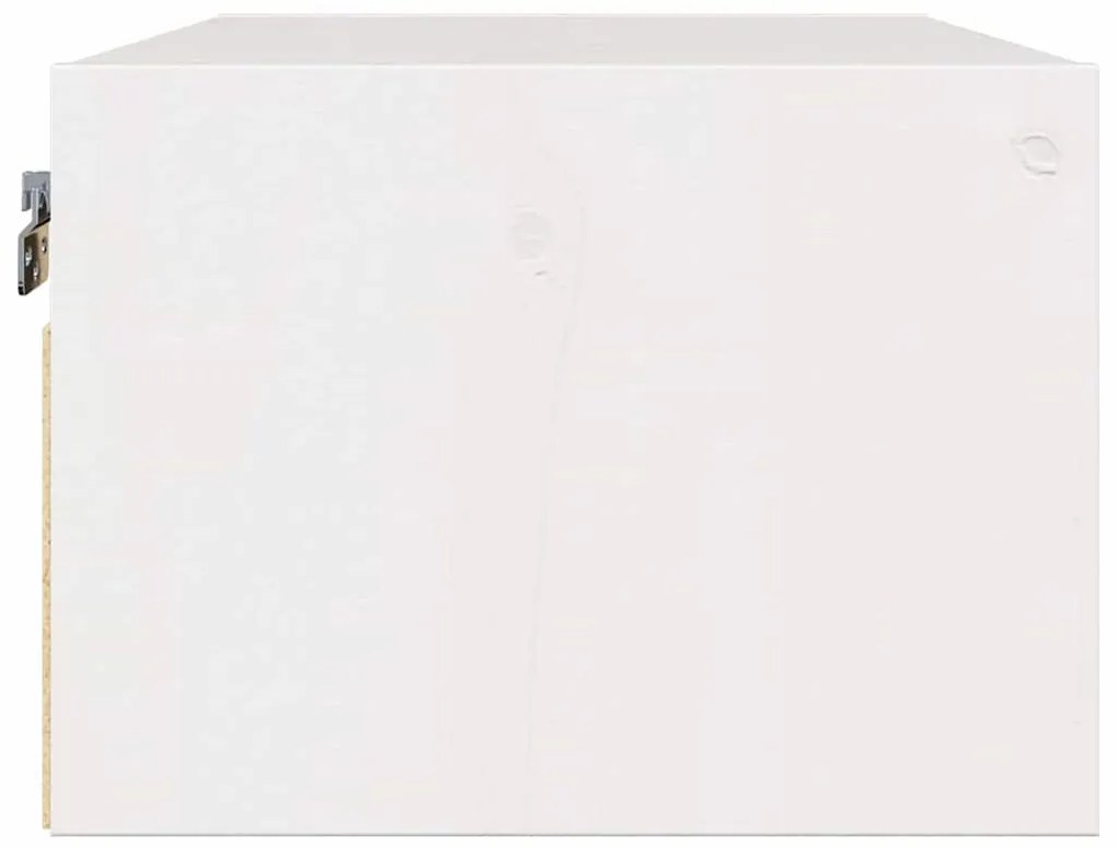 Éjjeli asztal fiókkal Fehér 50 x 32.5 x 24 cm Tömör fenyőfa