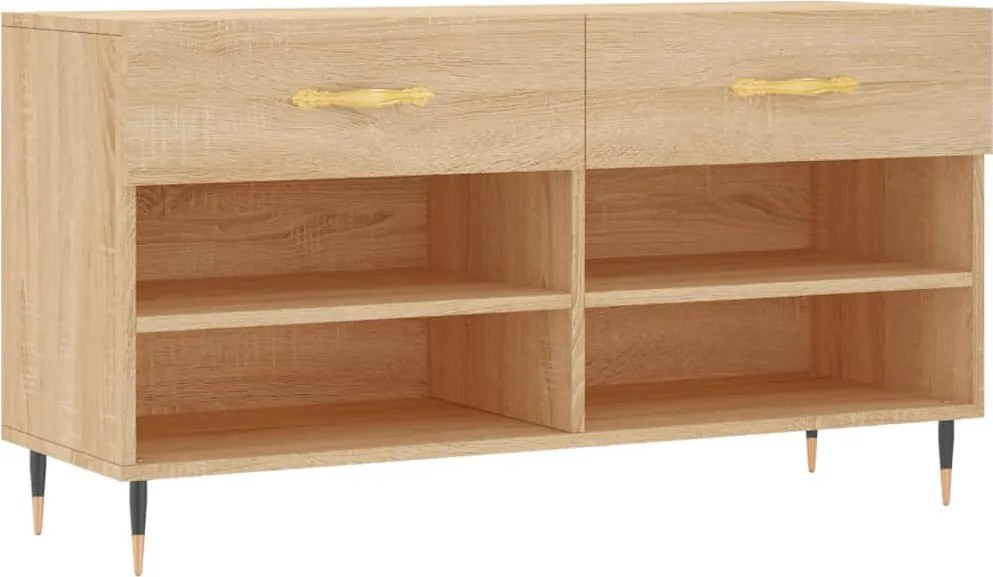vidaXL sonoma tölgy színű szerelt fa cipőpolc 102x35x55 cm