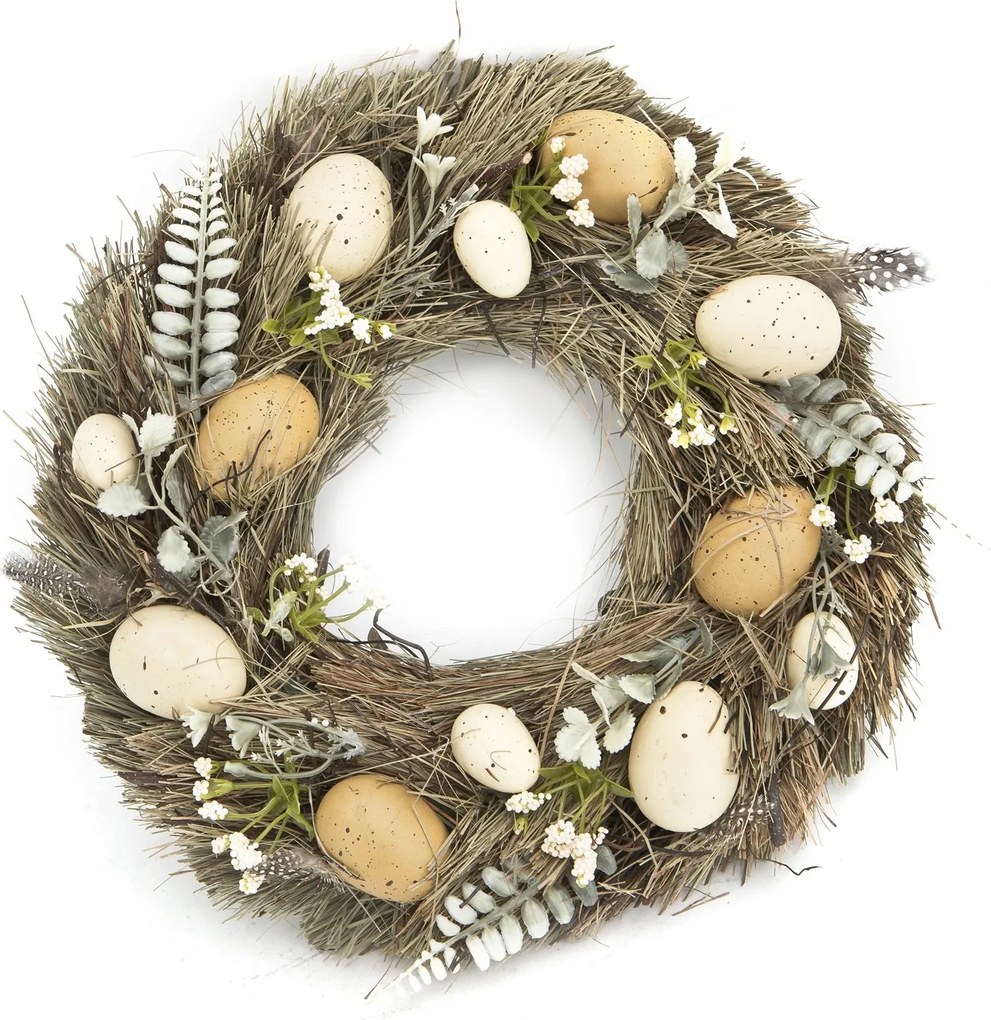 Húsvéti koszorú 33 cm Dekor Pap, natúr tojásokkal