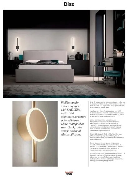 Redo 01-2696 - LED fali lámpatest DIAZ LED/20W/230V CRI 90 fehér