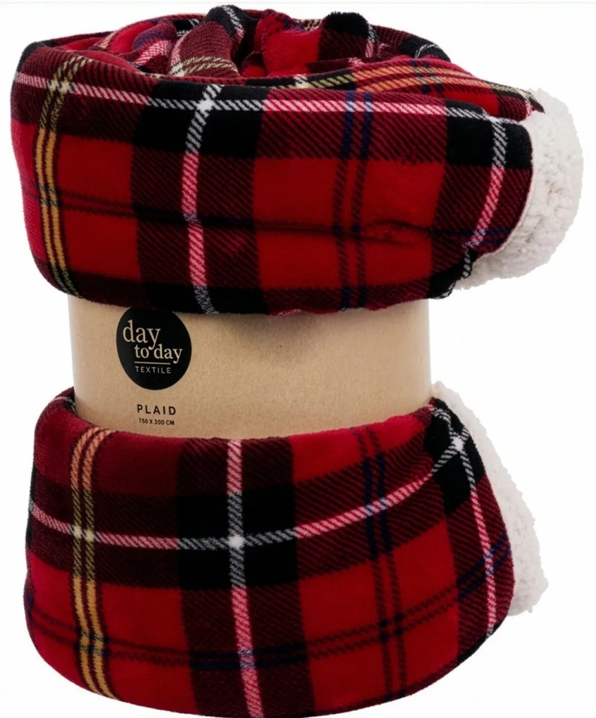 Classic gyapjú hatású pléd piros, 200 x 150 cm