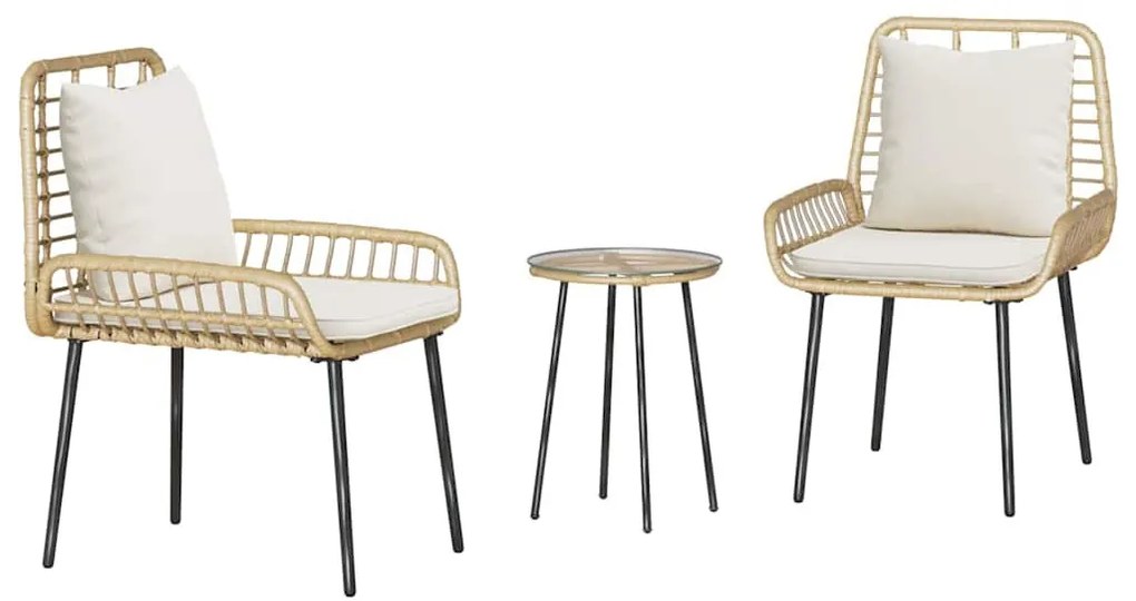 Kert étkező szett 3 pcs Barna és Fekete és Krém