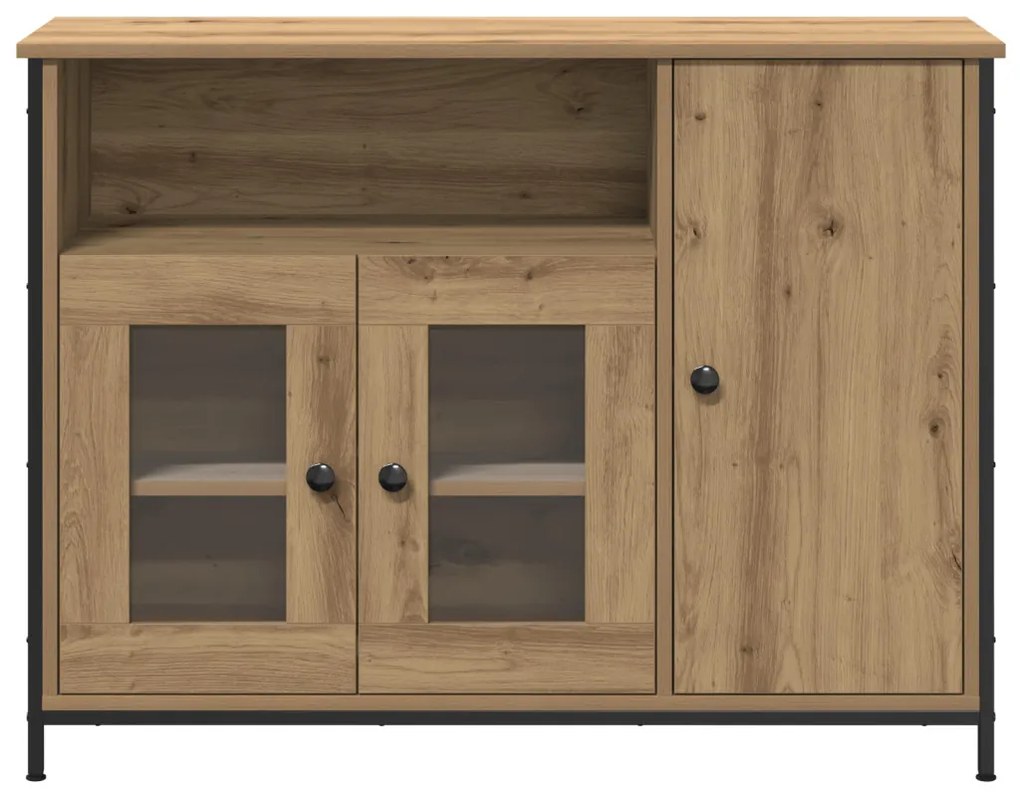 Oldalszekrény Kézműves Tölgy 100x35x75 cm Konstrukciós Fa