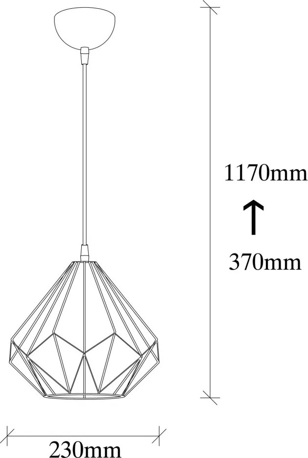 Diamond 704-S fekete fém függőlámpa, Ø23 cm