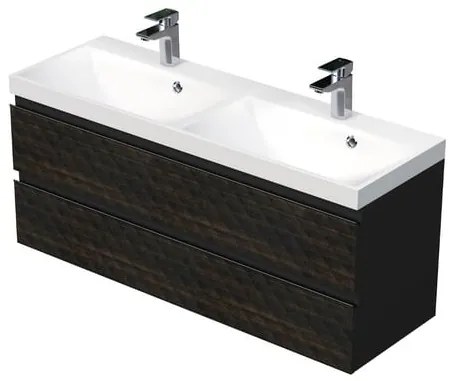 Fürdőszobaszekrény mosdóval SAT Cube Way 120x47,5x40 cm barna matt CUBE3D1202ZH
