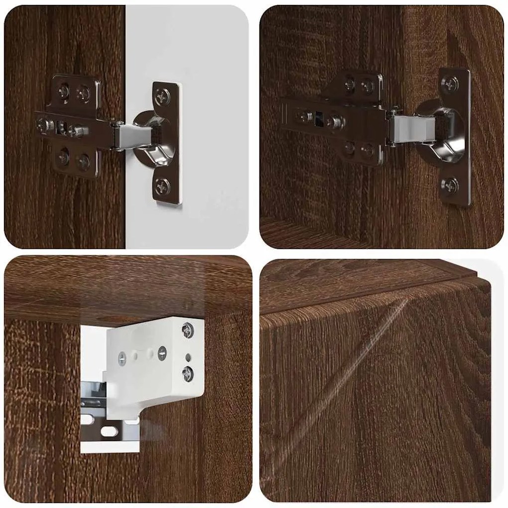 Fürdőszoba bútor szett 4 pcs barna tölgy 61 x 35 x 64 cm