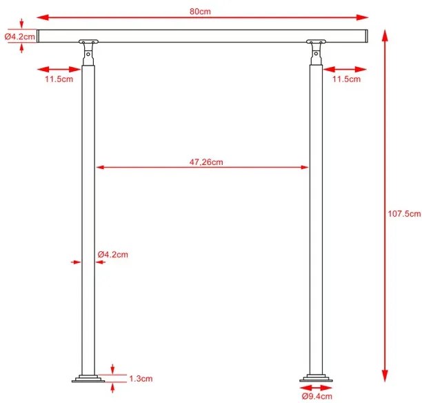 Deuba Lépcsőkorlát - 80 cm