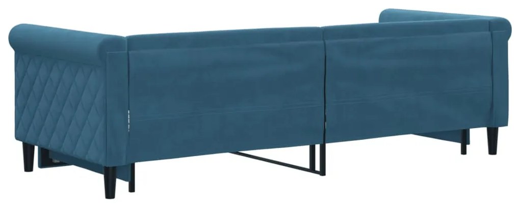 kék kihúzható szövet heverő 80 x 200 cm