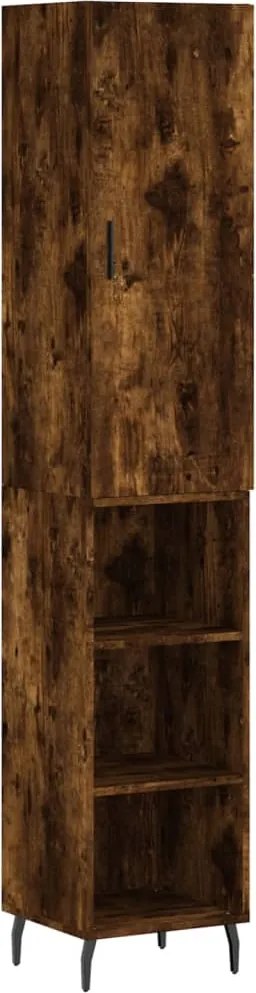 vidaXL füstös tölgy színű szerelt fa magasszekrény 34,5x34x180 cm