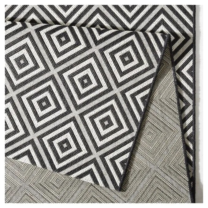 Karo fekete-fehér kültéri szőnyeg, 160 x 230 cm - NORTHRUGS