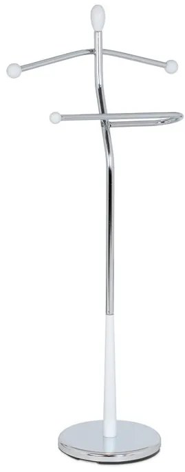 82646 Fehér szobainas, tömör fa és krómozott fém. Teherbírás 6 kg.