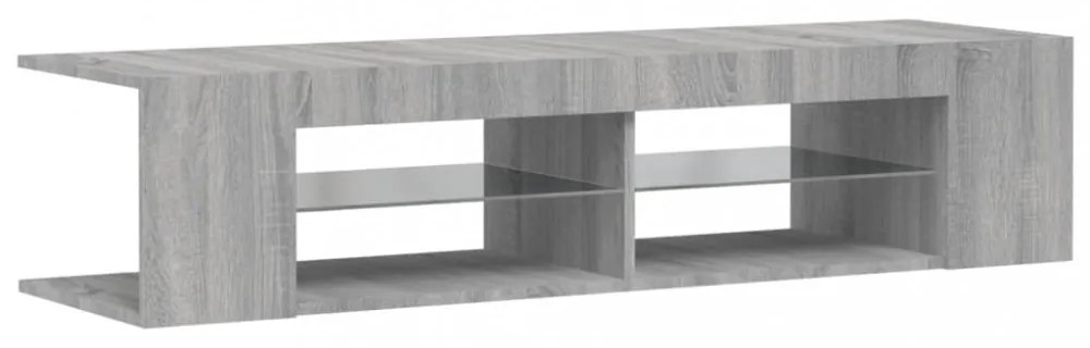 szürke sonoma színű TV-szekrény LED-lámpákkal 135 x 39 x 30 cm