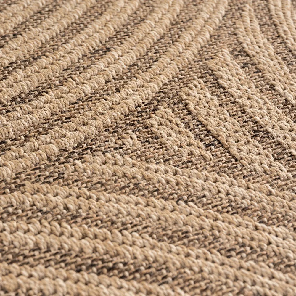 Barna kerek kültéri-beltéri szőnyeg ø 80 cm Timber 1401 – Ayyildiz Carpets