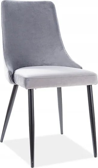 Kárpitozott szék Piano B Velvet szürke/fekete Sig