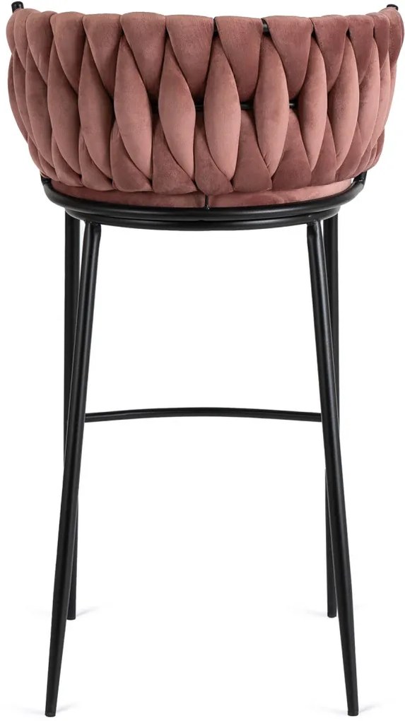 Elegáns Bárszék Rózsaszín Bársony Kárpittal. FLORES