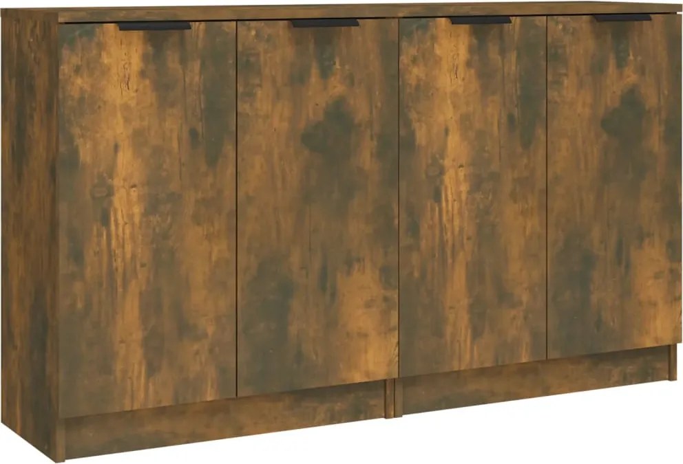 vidaXL 2 db füstös tölgyszínű szerelt fa tálalóasztal 60 x 30 x 70 cm