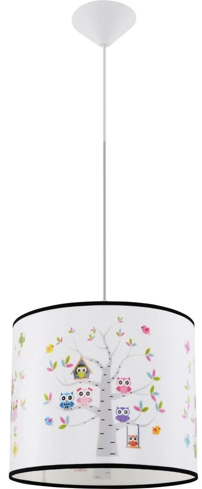 Sollux SL.1422 - Gyerek csillár zsinóron OWLS 1xE27/15W/230V átm. 30 cm