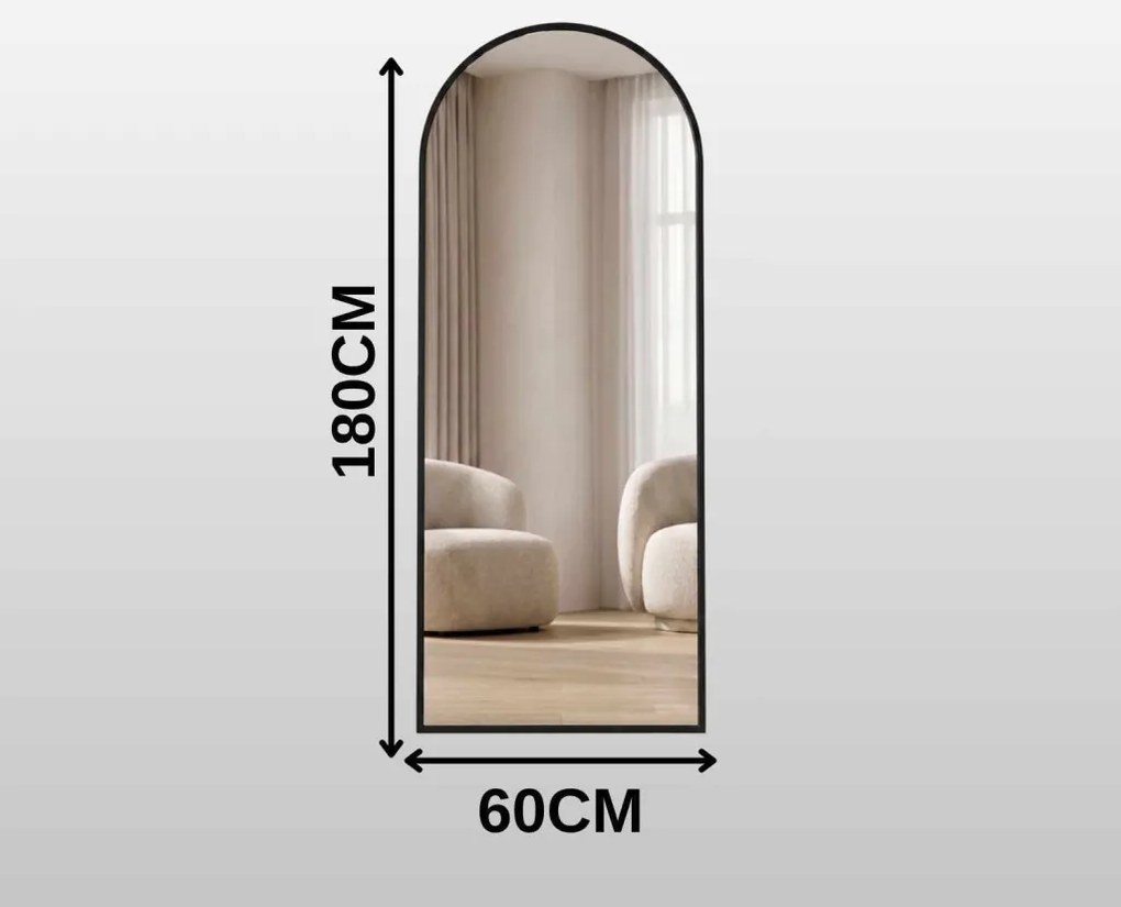 Tükör, fekete, 60 cm